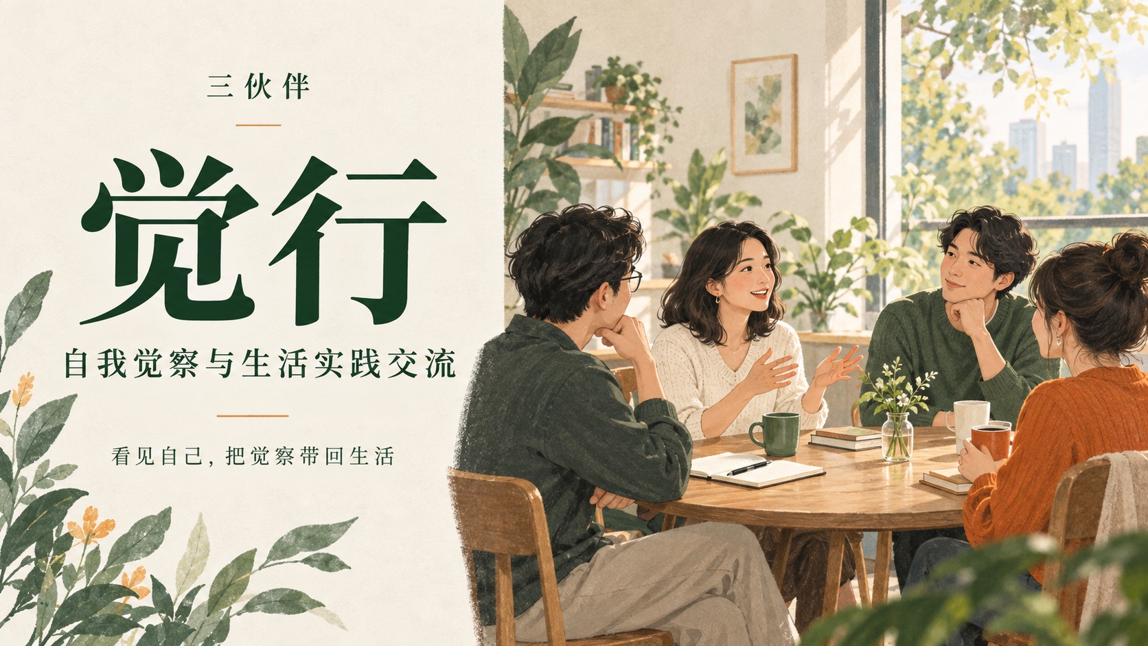 觉行自我觉察与生活实践交流活动海报